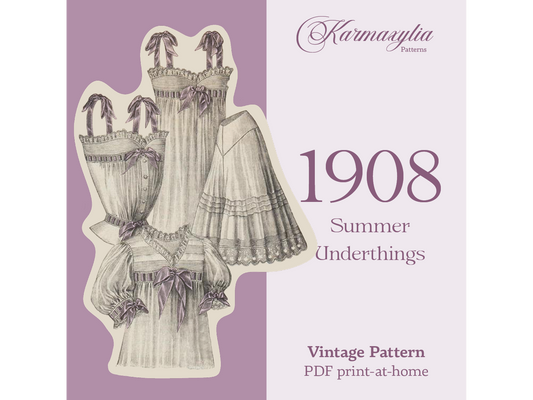 1908 Summer Underthings - 1900s edwardian vintage sewing pattern - PDF to print at home - instant download