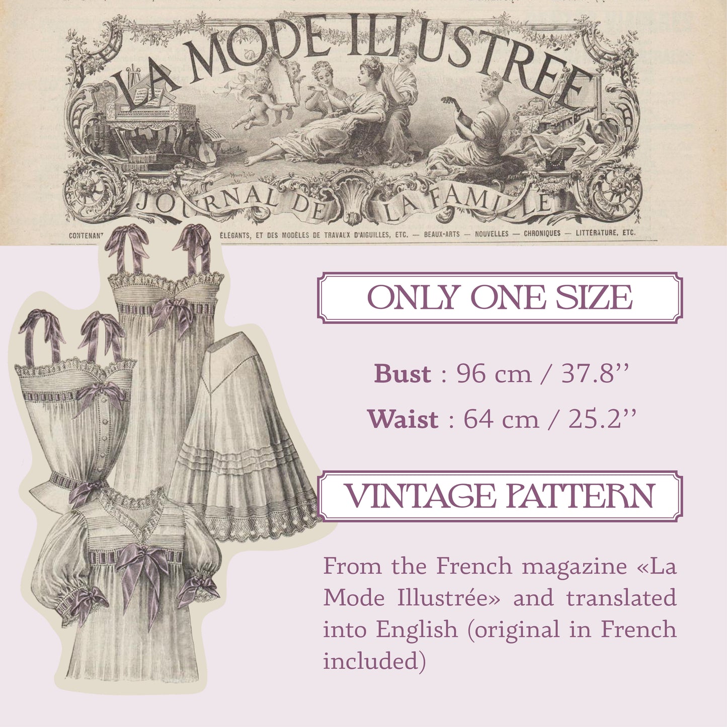 1908 Summer Underthings - 1900s edwardian vintage sewing pattern - PDF to print at home - instant download