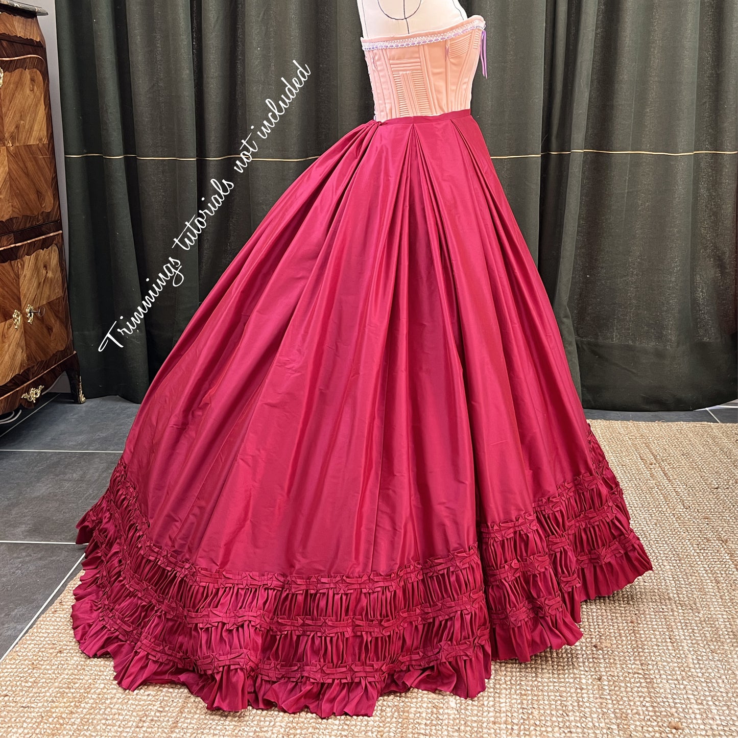 1860 elliptical skirt "Valse" - Romantic victorian sewing pattern - PDF to print at home - instant download