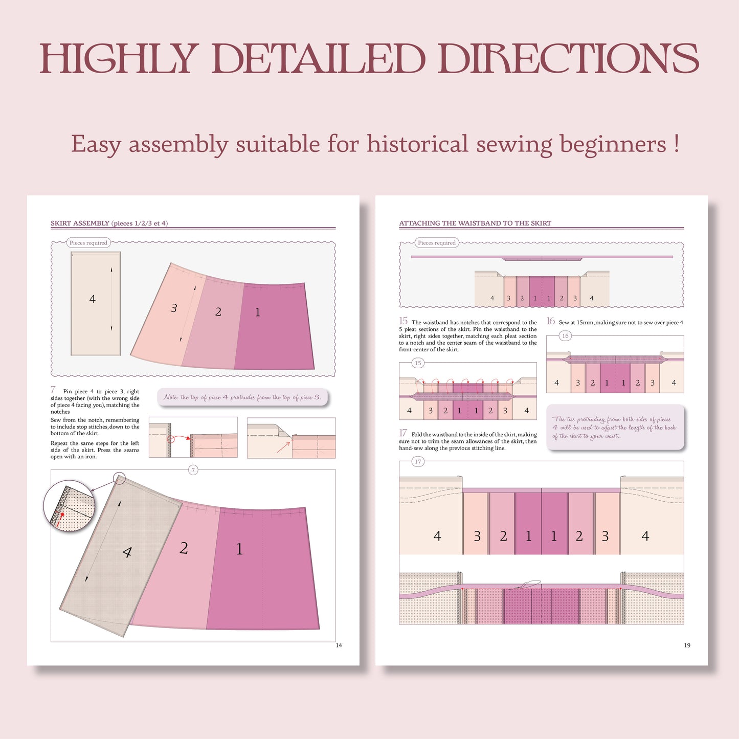 1860 elliptical skirt "Valse" - Romantic victorian sewing pattern - PDF to print at home - instant download