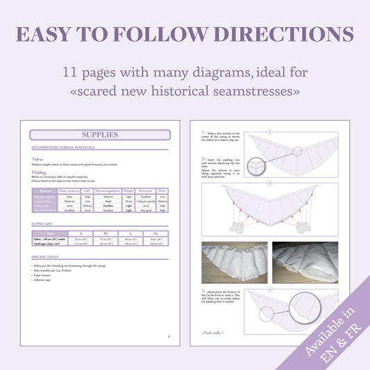 18th century Rump - Standard sizes - Ref Cul de Paris - 18th century historical rump pattern