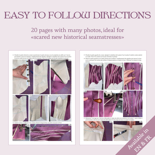 Edwardian Corset Pattern - 1906 - Ref Madame - US Size 0 to 28  (Patron corset historique - Tailles Fr du 32 au 60)