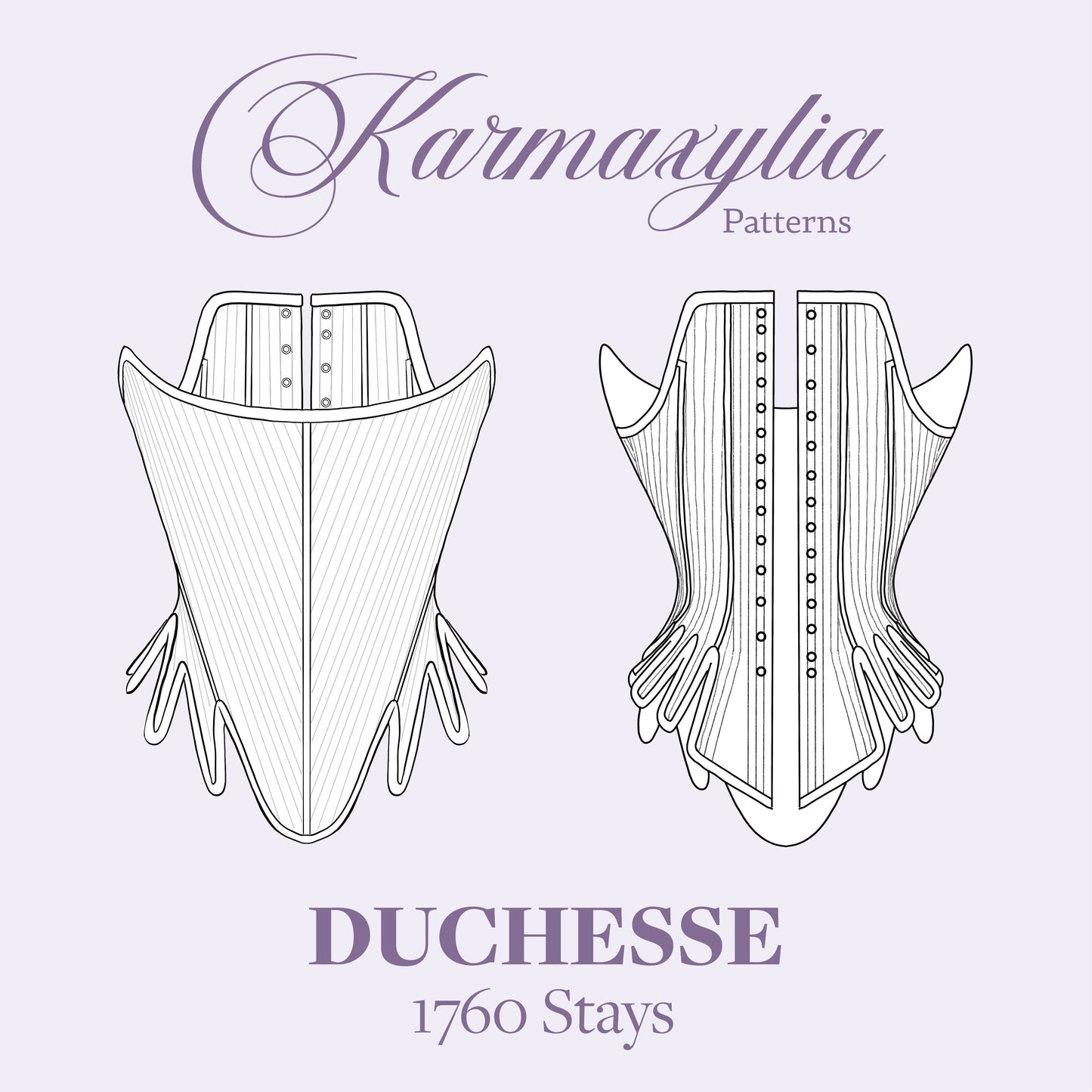 1760 Stays Pattern - Standard sizes - Ref Duchesse - 18th century historical corset pattern