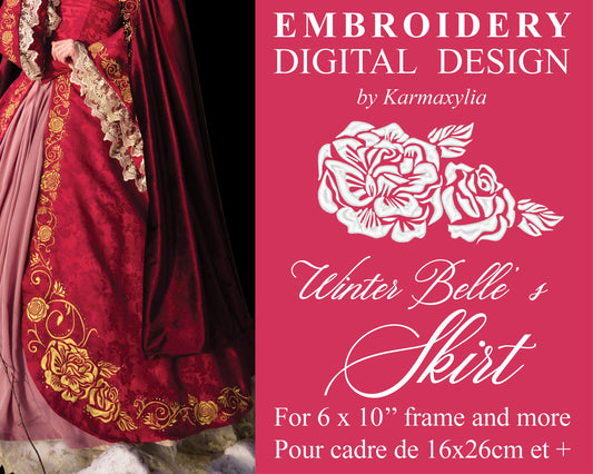 Winter Belle's Skirt embroidery machine design - Motif de broderie de la jupe de Belle Hiver