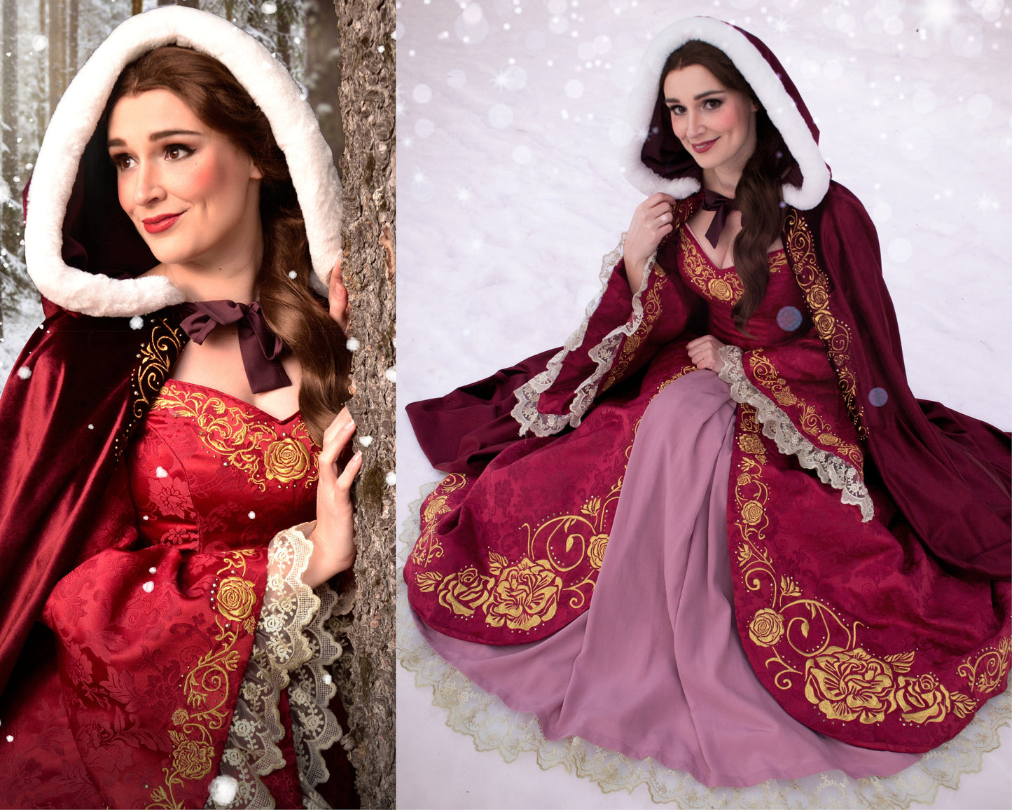 Winter Belle's Sleeves embroidery machine design - Motif de broderie des manches de Belle Hiver