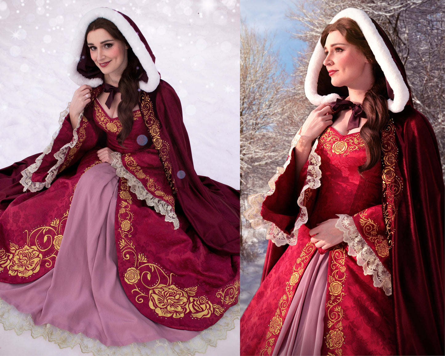 Winter Belle's cloak machine embroidery design - Motif de broderie de la cape de Belle Hiver