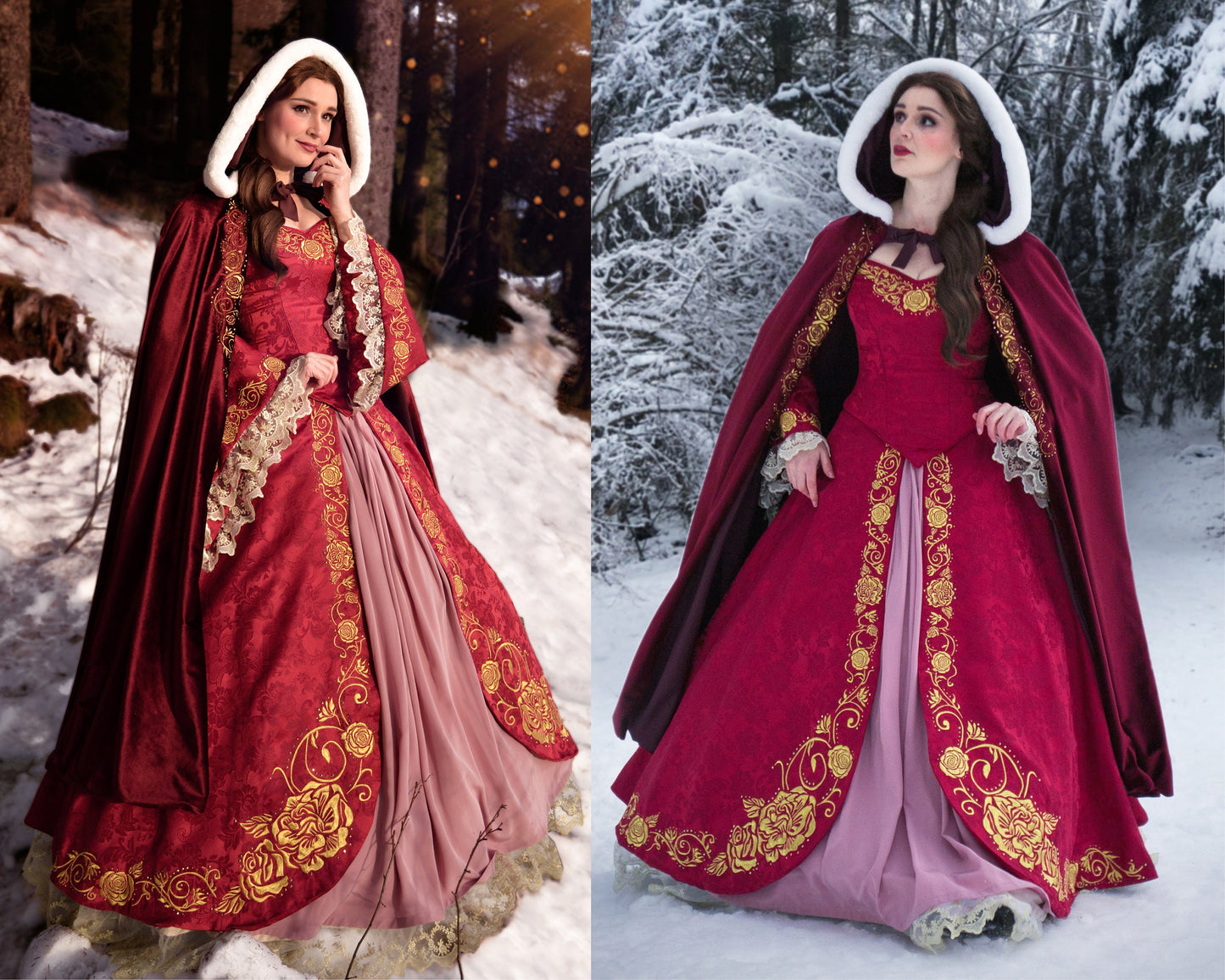 Winter Belle's cloak machine embroidery design - Motif de broderie de la cape de Belle Hiver