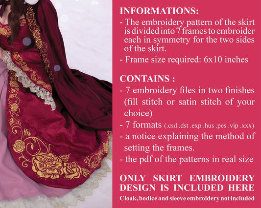 Winter Belle's Skirt embroidery machine design - Motif de broderie de la jupe de Belle Hiver