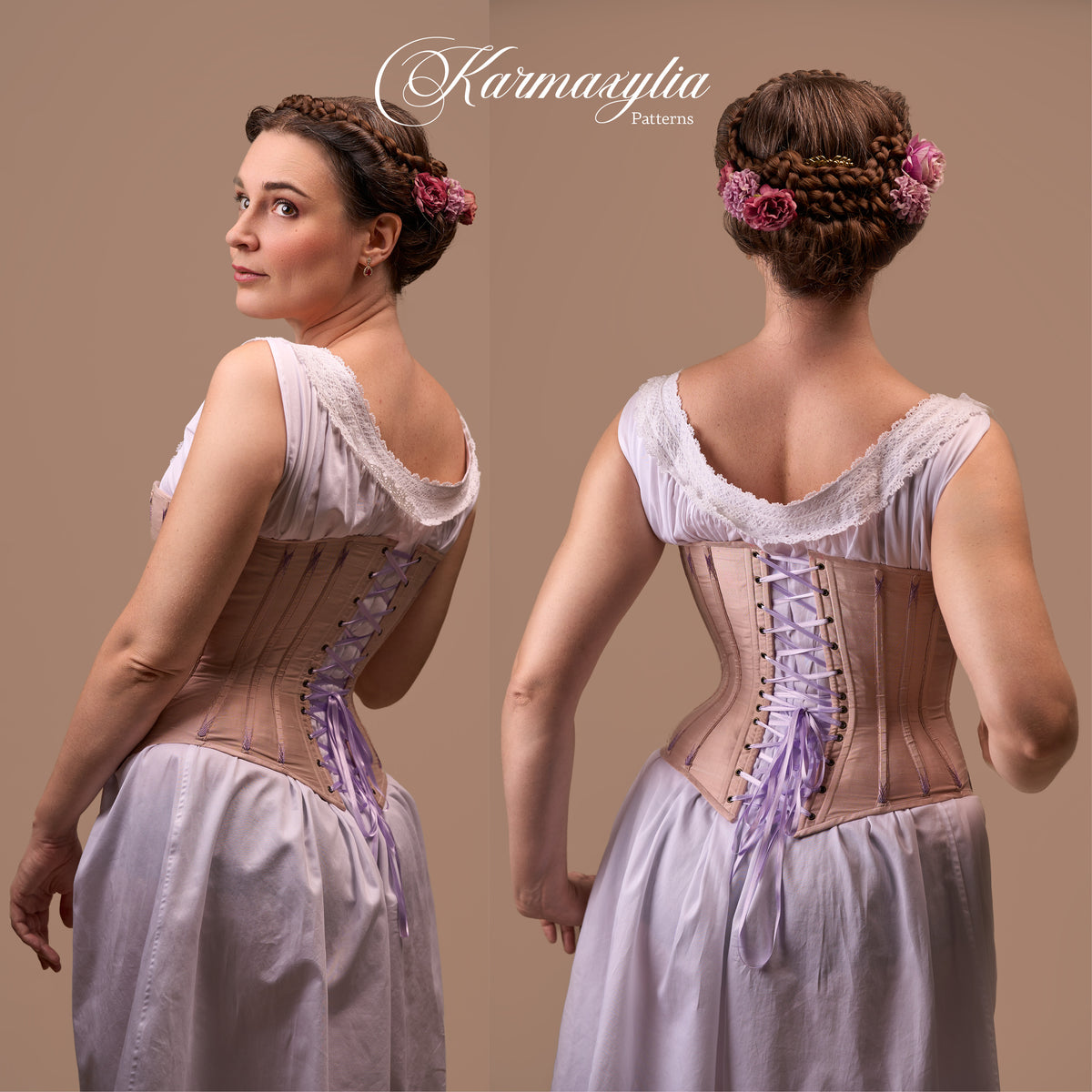 Victorian Corset Pattern - Standard sizes - Ref Princesse - 1860 historical corset pattern