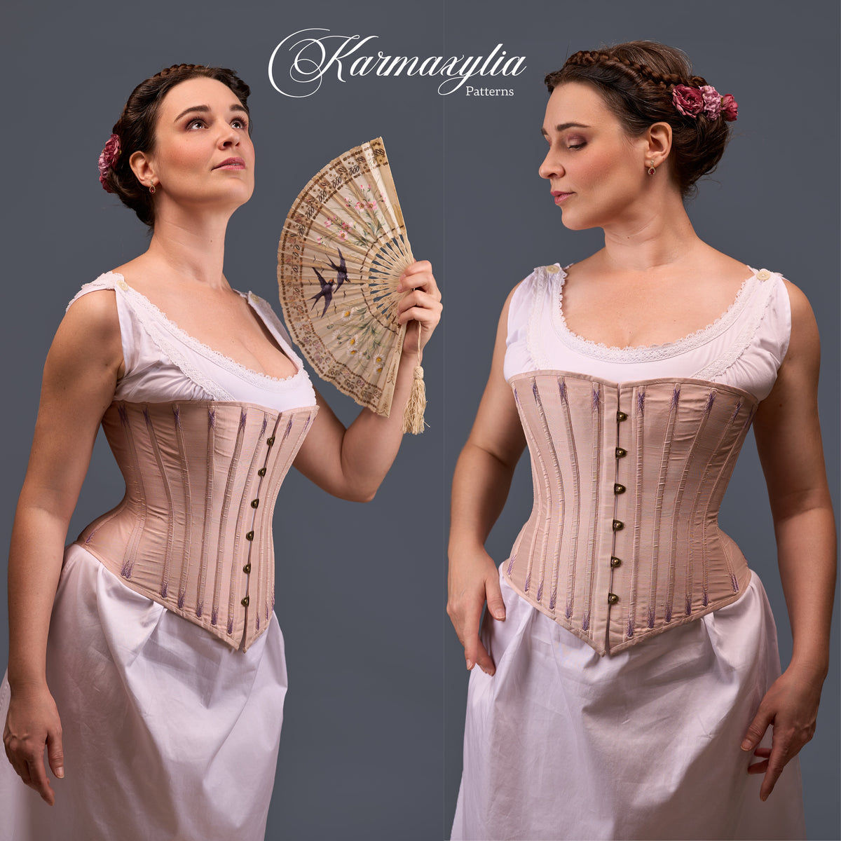 Victorian Corset Pattern - Standard sizes - Ref Princesse - 1860 historical corset pattern