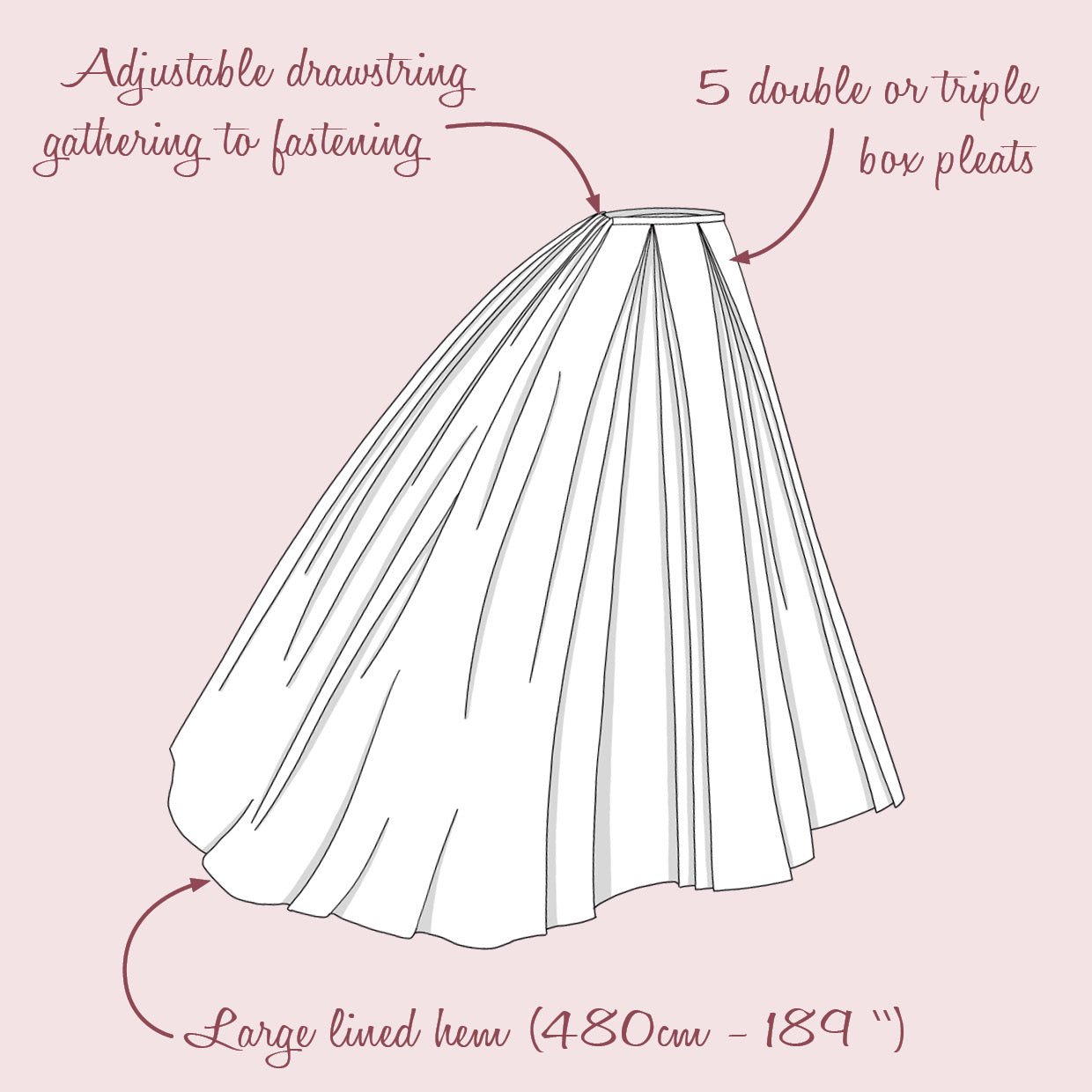 1860 elliptical skirt "Valse" - Romantic victorian sewing pattern - PDF to print at home - instant download