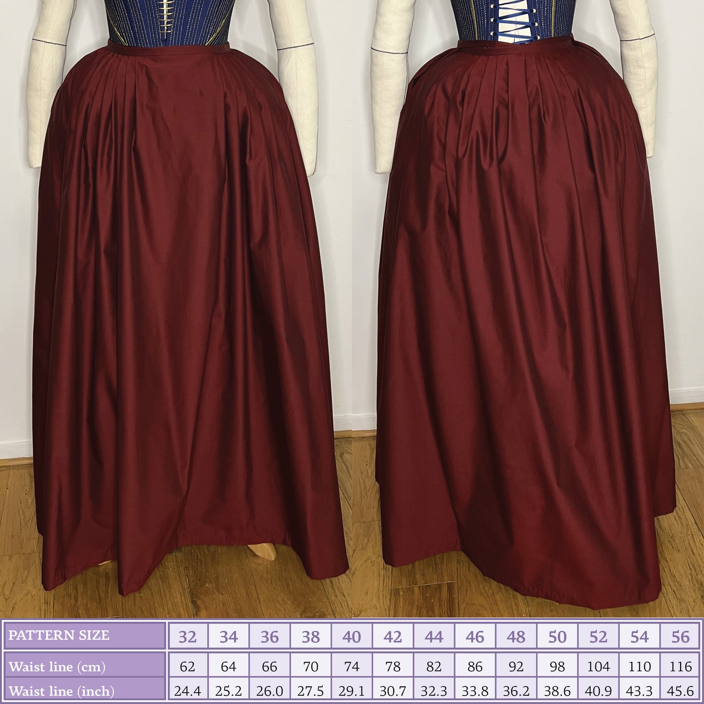 18th century Petticoat for Rump Pattern - Ref Le Petit Jupon