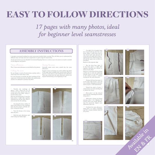 18th century Pocket Hoops Pattern - Ref Paniers Poches