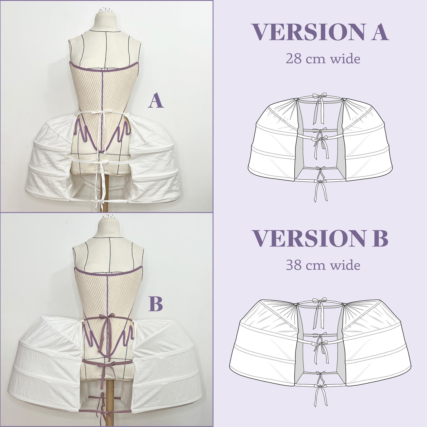 18th century Pocket Hoops Pattern - Ref Paniers Poches