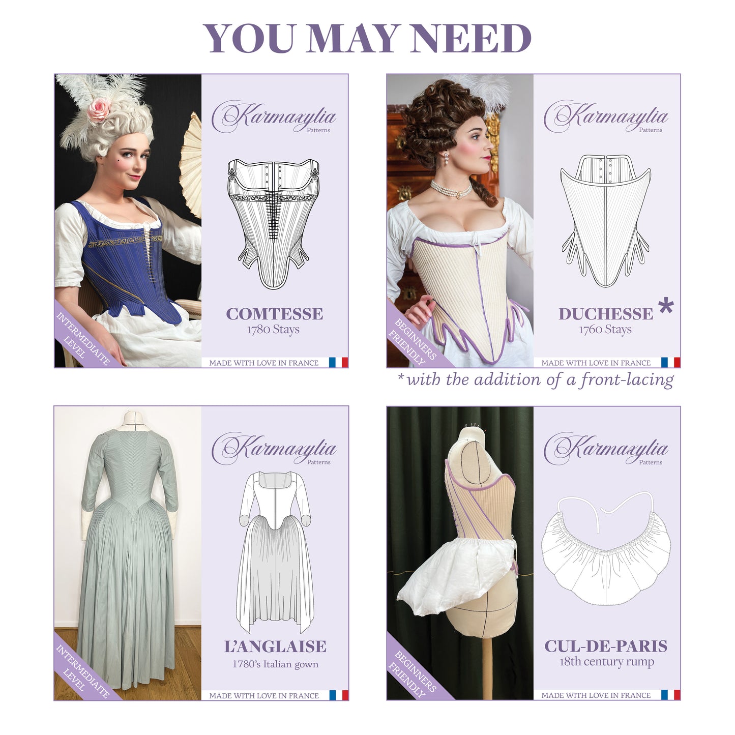 18th century Pocket Hoops Pattern - Ref Paniers Poches