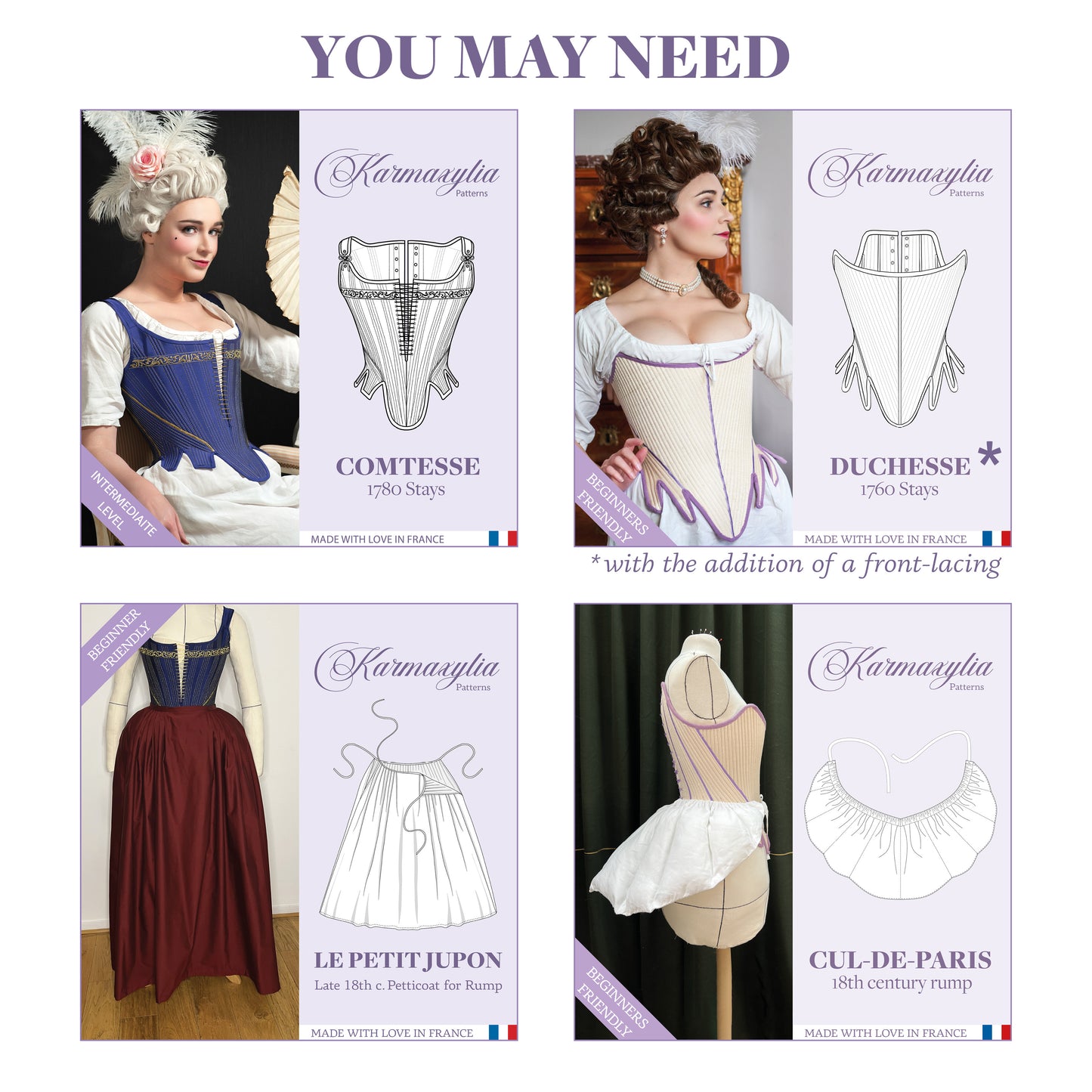 1780s Italian Gown Pattern - Ref L'Anglaise - 18th century historical dress pattern