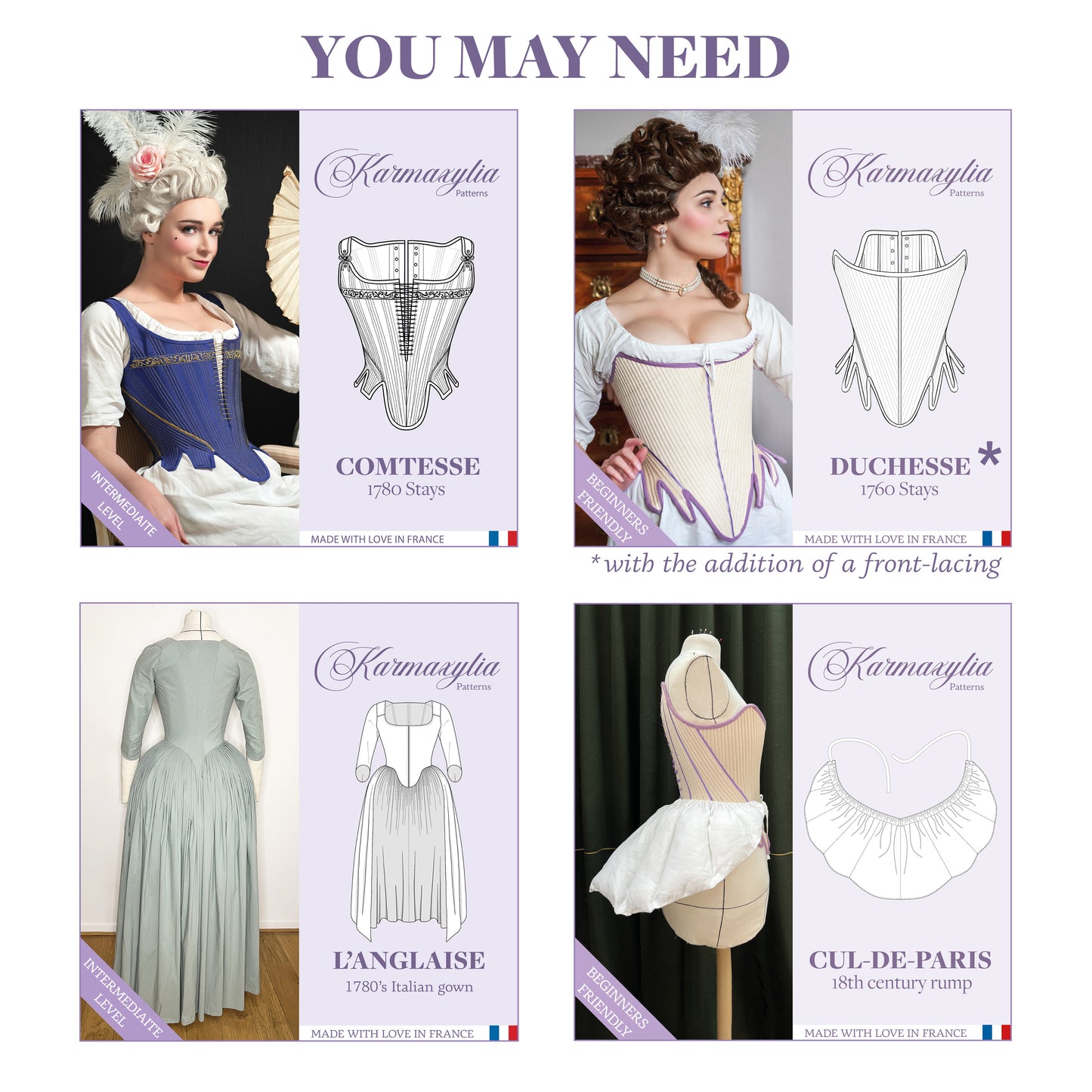 18th century Petticoat for Rump Pattern - Ref Le Petit Jupon