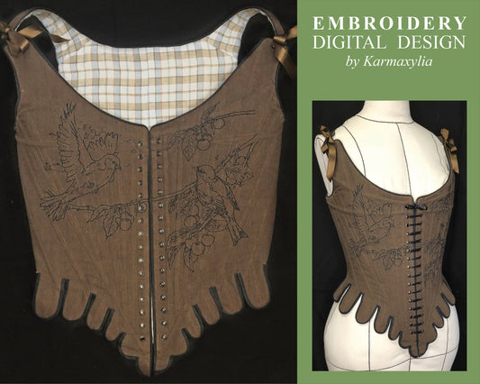 Embroidery machine design "Birds on the branch" - Motif de broderie machine "Oiseaux sur la branche"